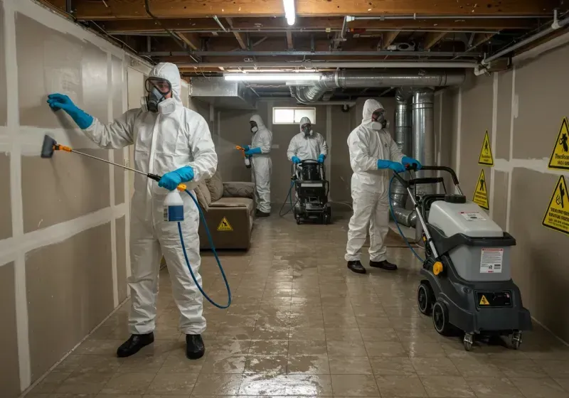 Basement Moisture Removal and Structural Drying process in Taylor, AZ